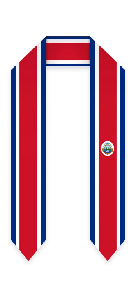 Costa Rica Graduation Stole - Costa Rican Flag Sash - Image 2