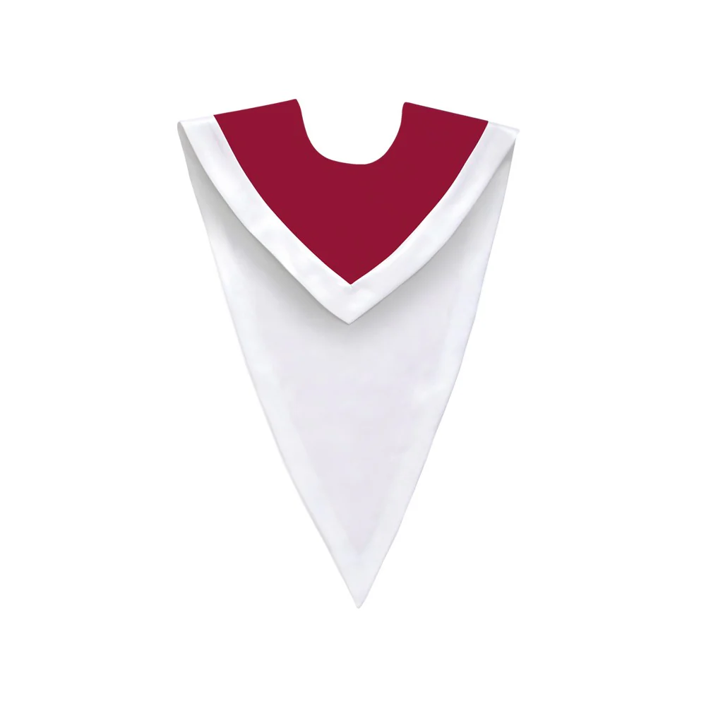 Maroon/White V-Neck Choir Stole