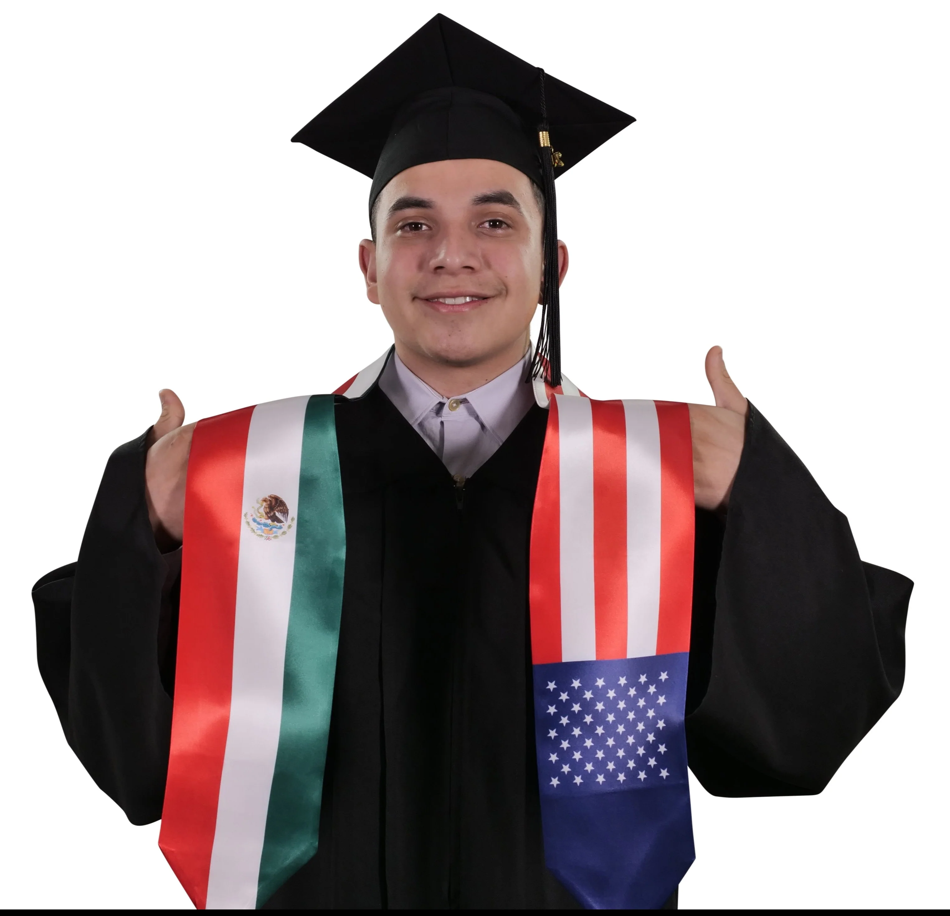 Mixed USA & Mexico Graduation Stole - Mixed USA & Mexico Flag Sash - Image 2
