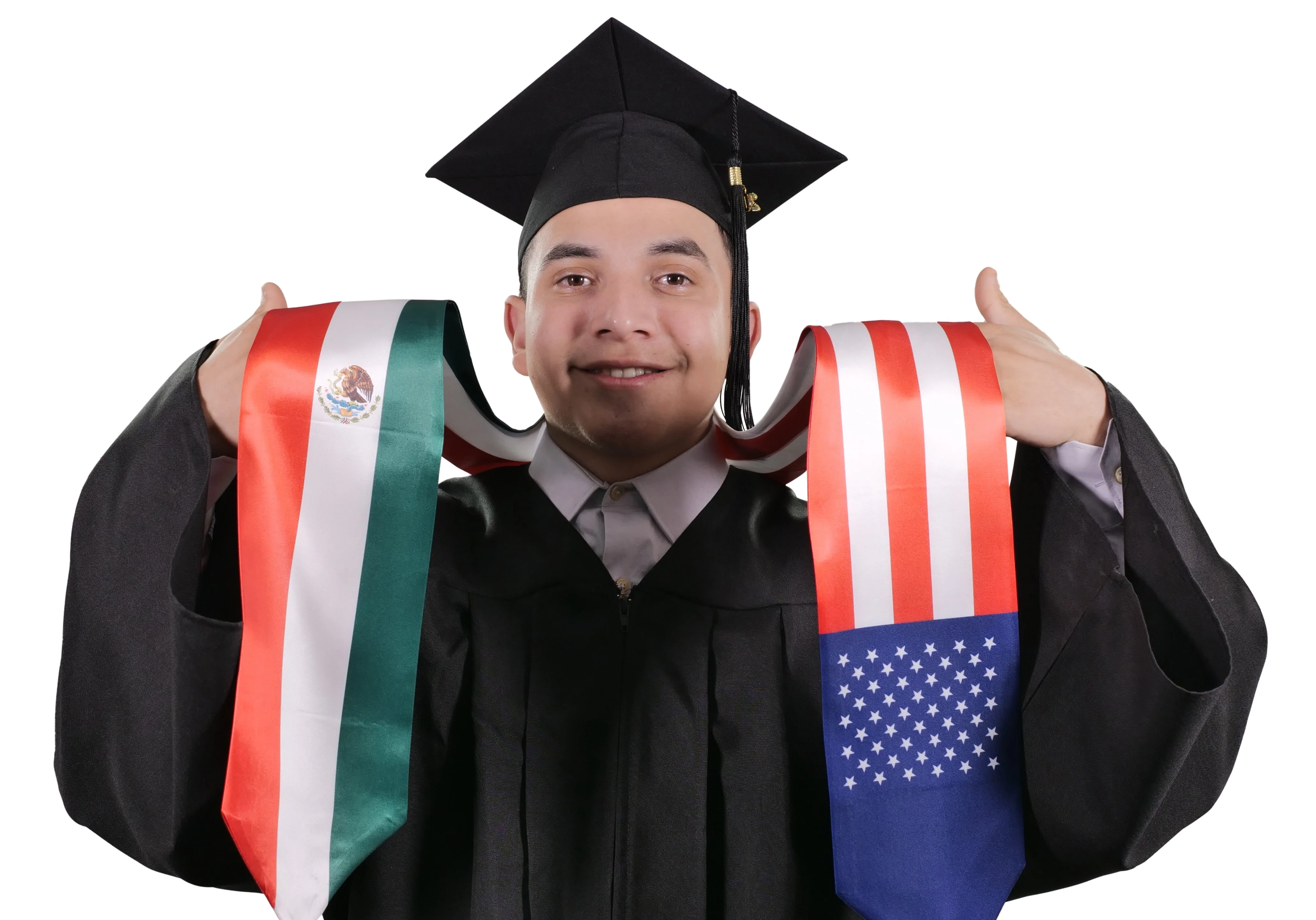 Mixed USA & Mexico Graduation Stole - Mixed USA & Mexico Flag Sash - Image 3