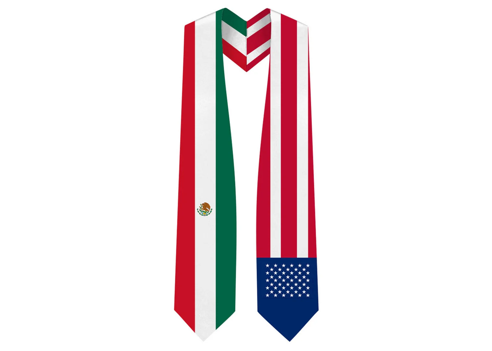 Mixed USA & Mexico Graduation Stole - Mixed USA & Mexico Flag Sash - Image 4
