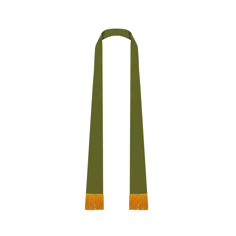 Olive Green Satin Clergy Stole - Image 4
