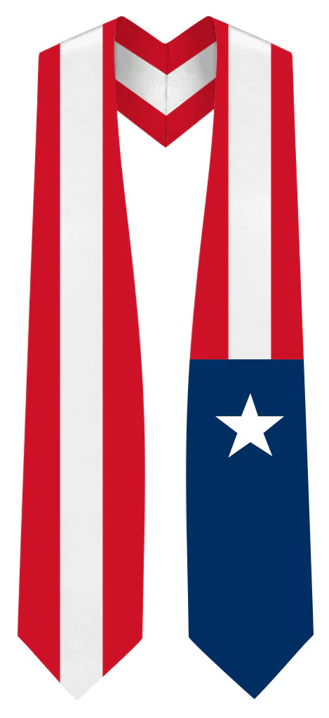 Puerto Rico Graduation Stole -  Puerto Rico Flag Sash - Image 2