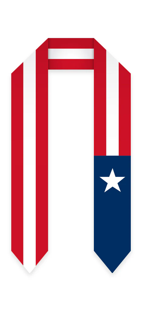 Puerto Rico Graduation Stole -  Puerto Rico Flag Sash - Image 3