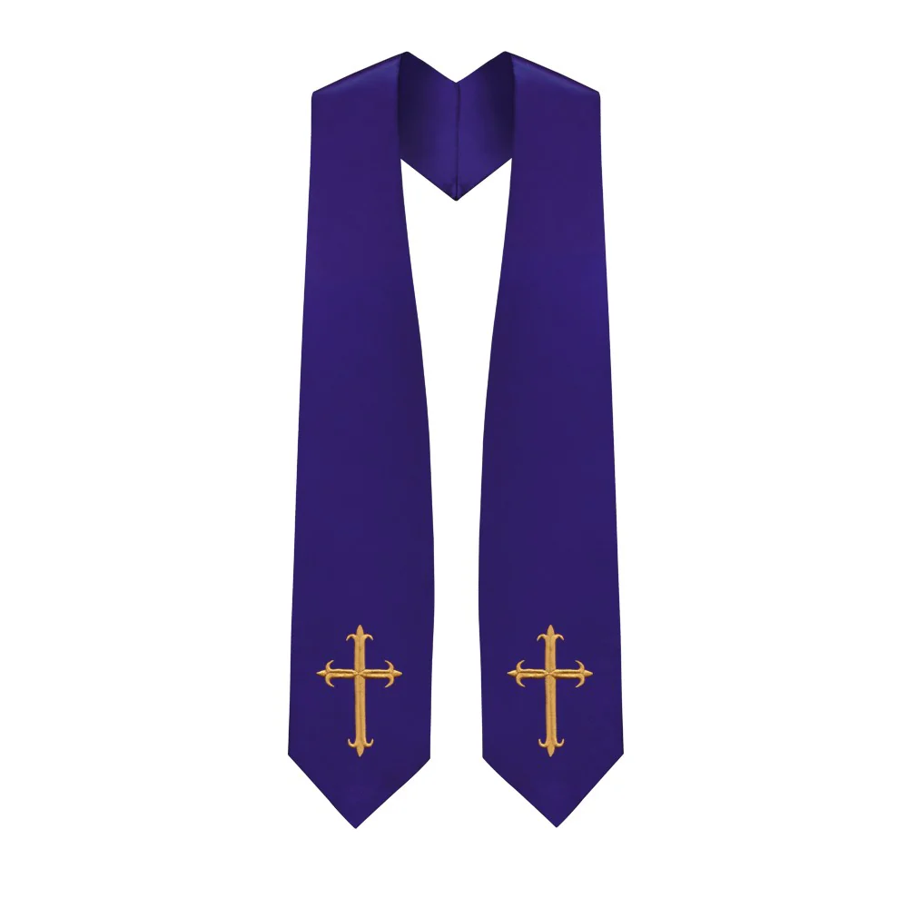Purple Choir Stole with Crosses