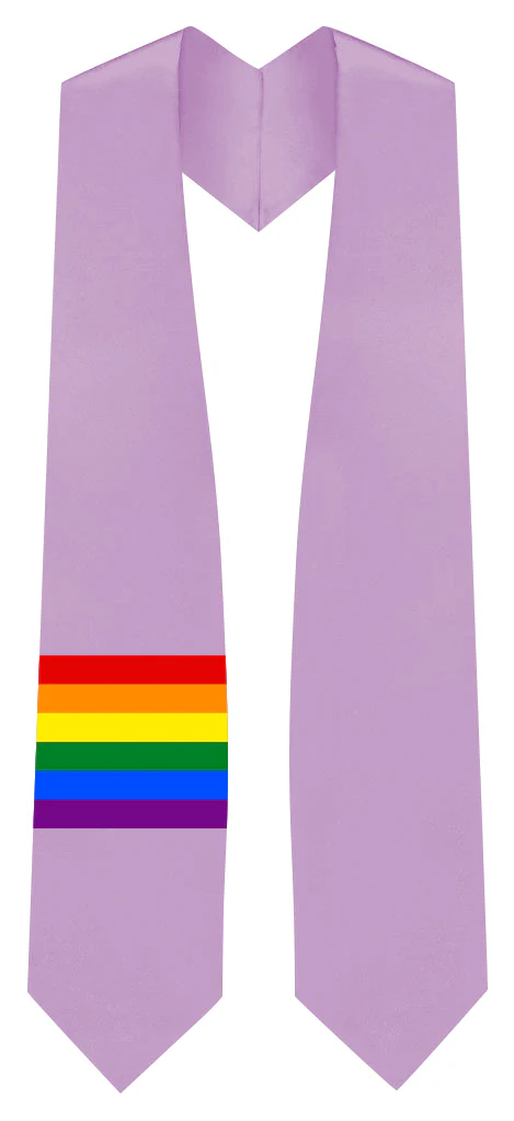 Rainbow LGBTQ Gay Queer Graduation Lavender Sash/Stole - Image 3