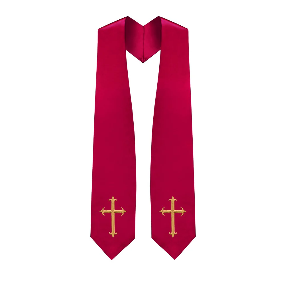 Red Choir Stole with Crosses