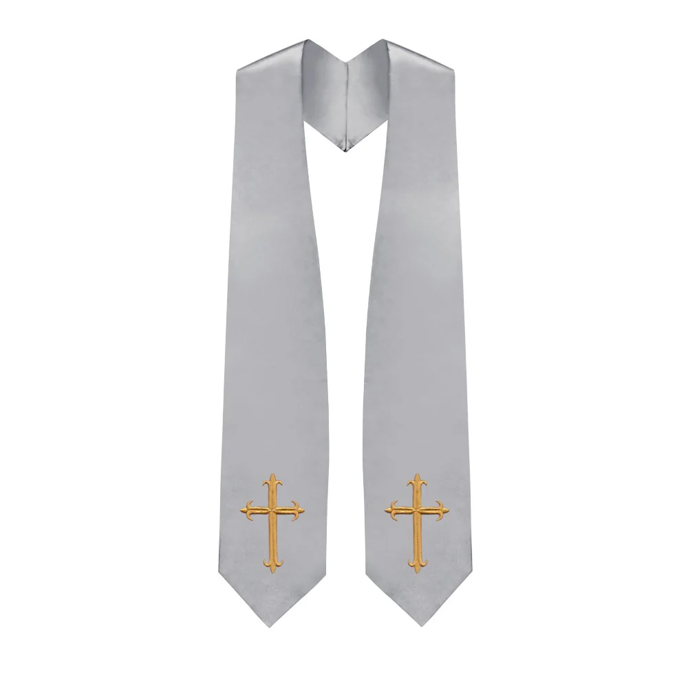 Silver Choir Stole with Crosses