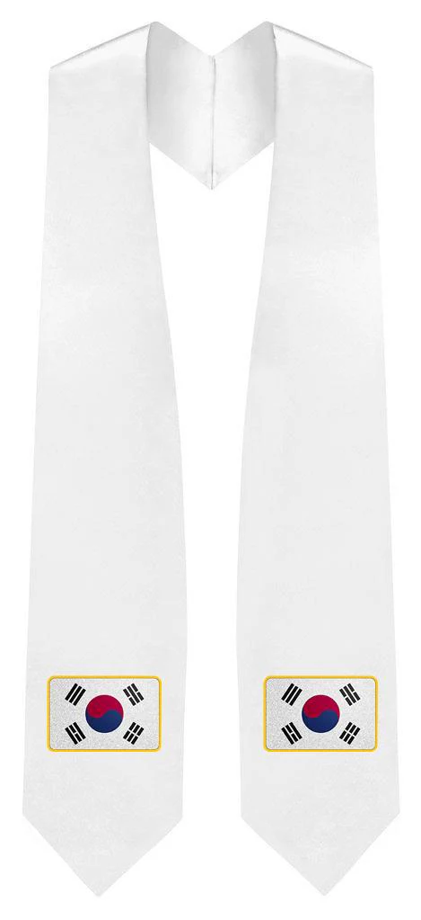 South Korea Embroidered Patch Stole - South Korean Flag Patch Sash