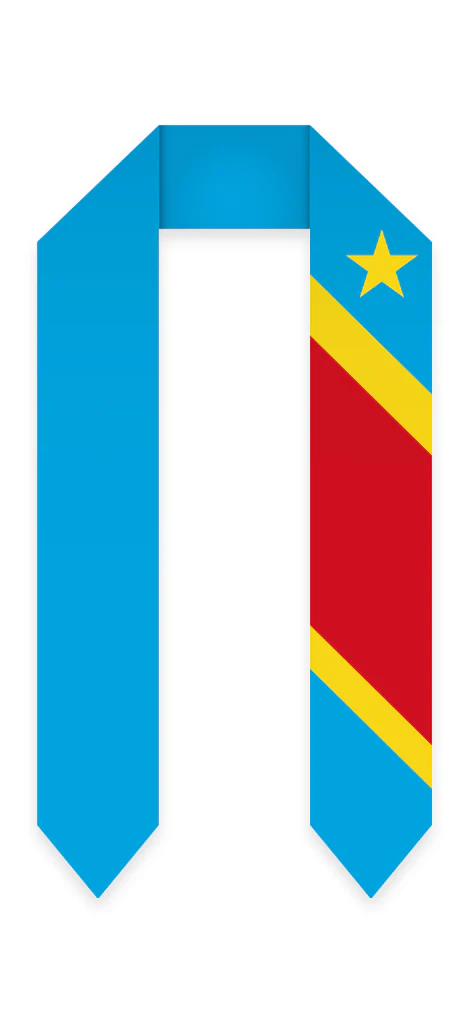 The Democratic Republic of Congo Graduation Flag Stole Sash - Image 2