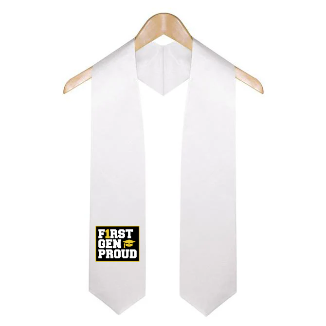 White First Gen Proud Graduation Stole - Image 3