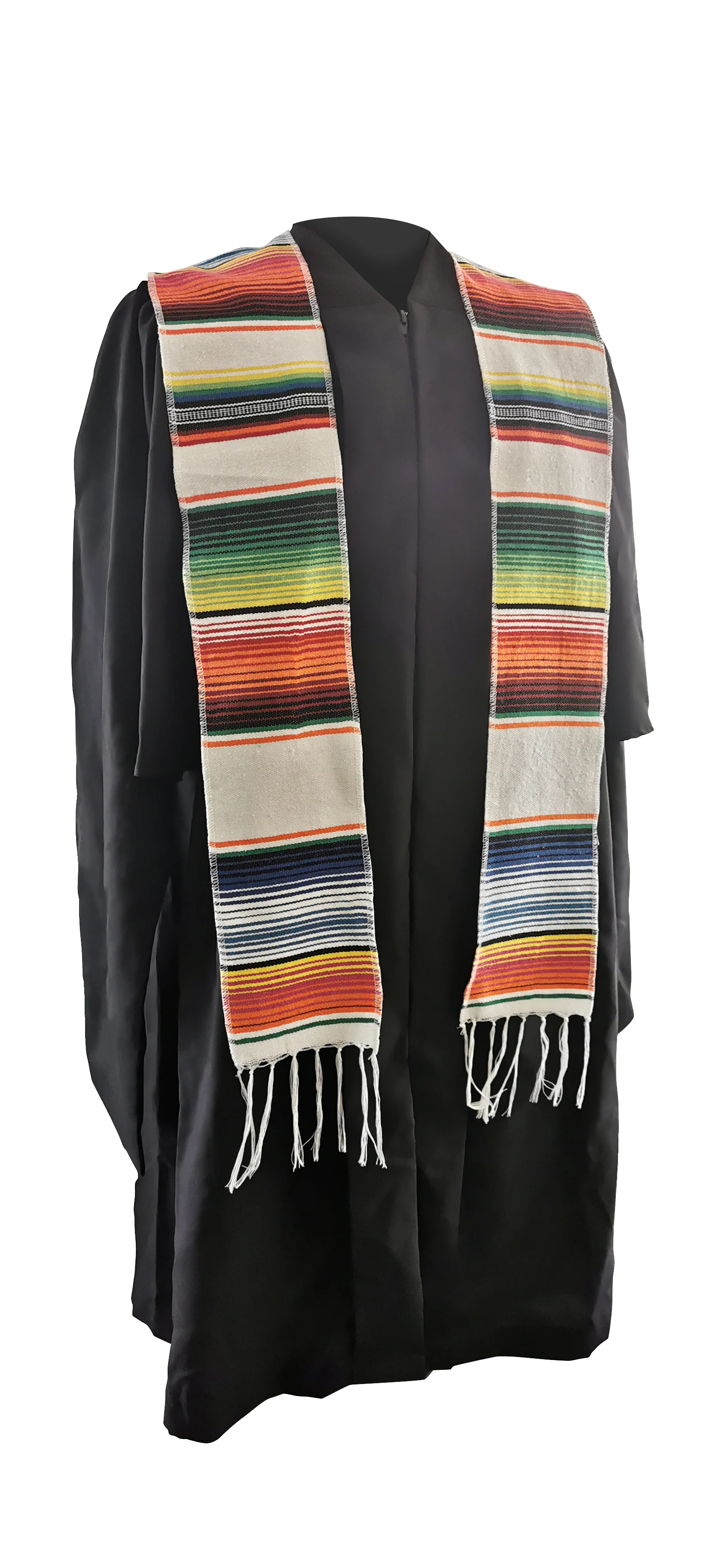 White Mexican Serape Graduation Stole/Sash - Image 3