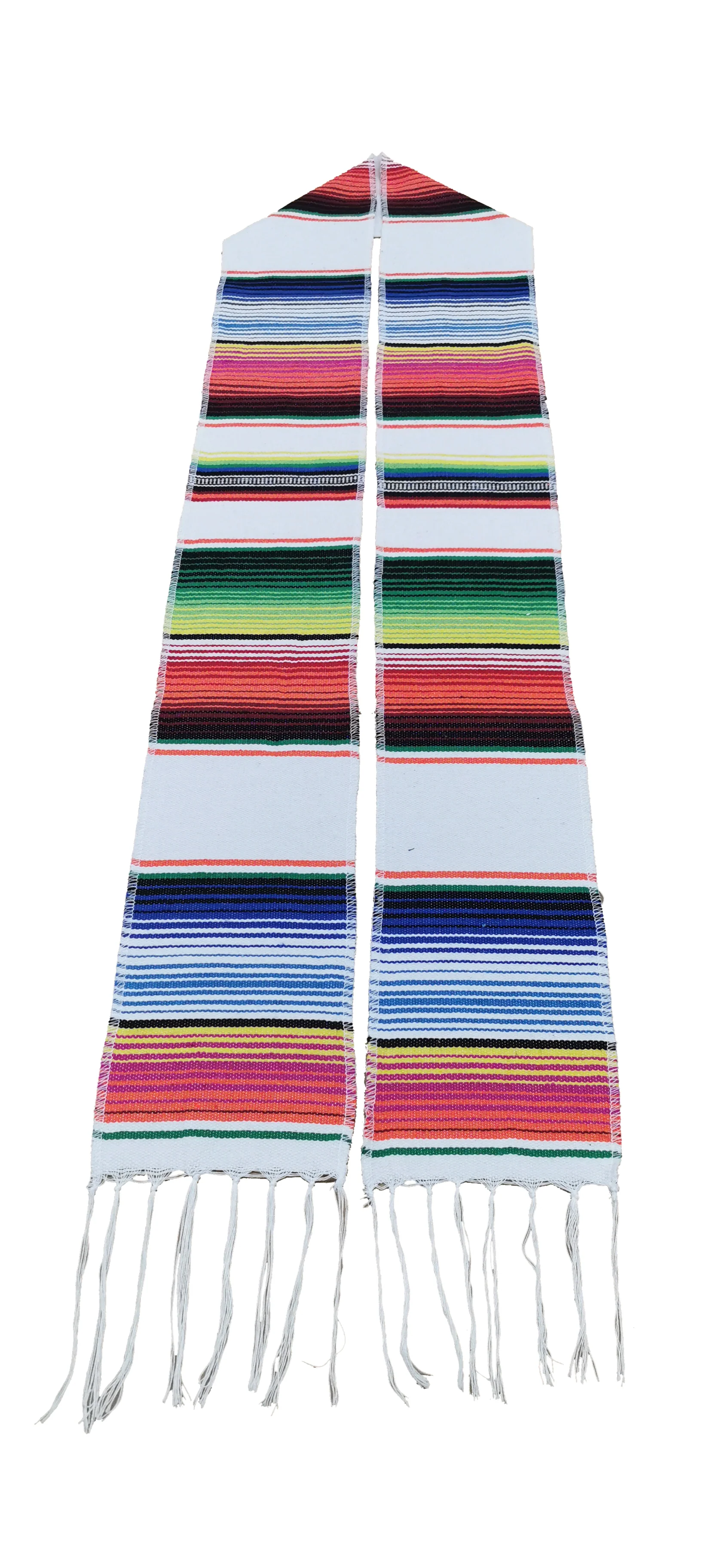 White Mexican Serape Graduation Stole/Sash - Image 4