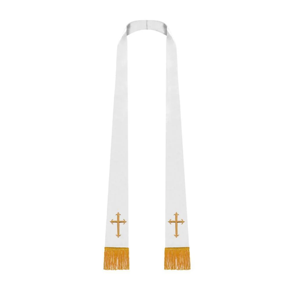 White Satin Clergy Stole - Image 3